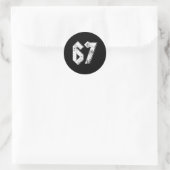 67 Meme Lustig Six Seven Meme 6 7 Runder Aufkleber (Tasche)