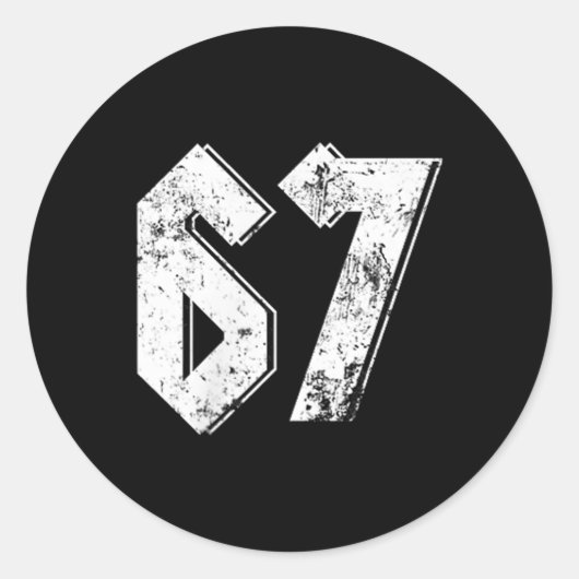 67 Meme Lustig Six Seven Meme 6 7 Runder Aufkleber (Vorderseite)