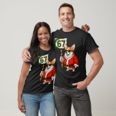 67 Meme Lustig Six Seven Weihnachten Corgi Hund Li T-Shirt (Unisex)