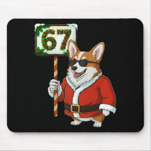 67 Meme Lustig Six Seven Weihnachten Corgi Hundeli Mousepad
