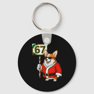 67 Meme Lustig Six Seven Weihnachten Corgi Hundeli Schlüsselanhänger