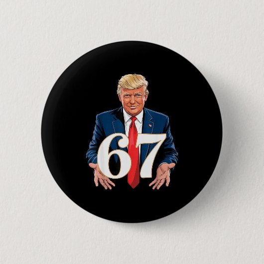 67 Meme Lustig Trump 67 Hände Meme Slang 6 7 Hände Button (Vorderseite)