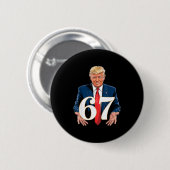 67 Meme Lustig Trump 67 Hände Meme Slang 6 7 Hände Button (Vorne & Hinten)