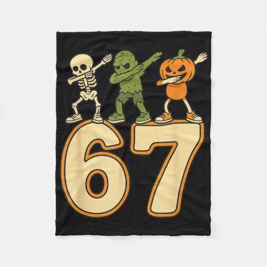 67 Meme Lustige Halloween Zahlen Sechs Sieben Männ Fleecedecke (Vorderseite)