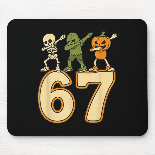 67 Meme Lustige Halloween Zahlen Sechs Sieben Männ Mousepad (Vorne)