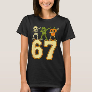 67 Meme Lustige Halloween Zahlen Sechs Sieben Männ T-Shirt