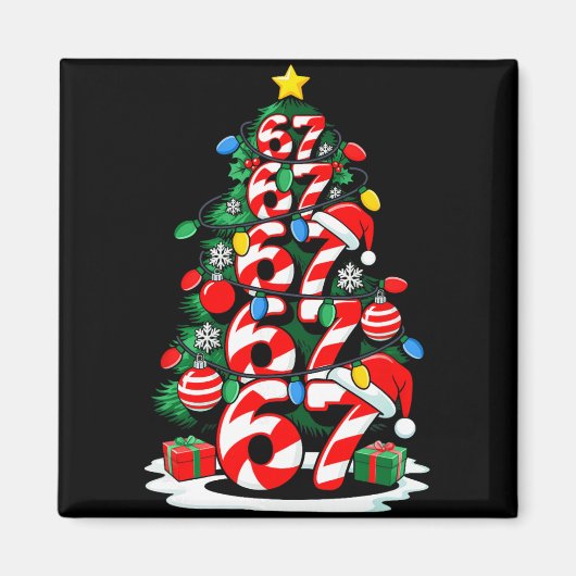 67 Meme Lustige Sechs Sieben Weihnachtsbaumlichter Magnet (Vorne)