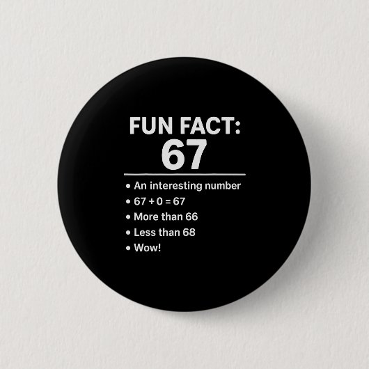 67 Meme Lustige Tatsache - Six Seven Gen Alpha Z L Button (Vorderseite)