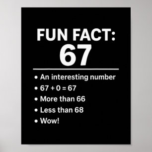 67 Meme Lustige Tatsache - Six Seven Gen Alpha Z L Poster