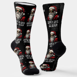 67 Meme Lustiger Santa sagt sechs sieben Weihnacht Socken