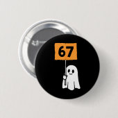 67 Meme Lustiger Sechs Sieben Halloween Button (Vorne & Hinten)