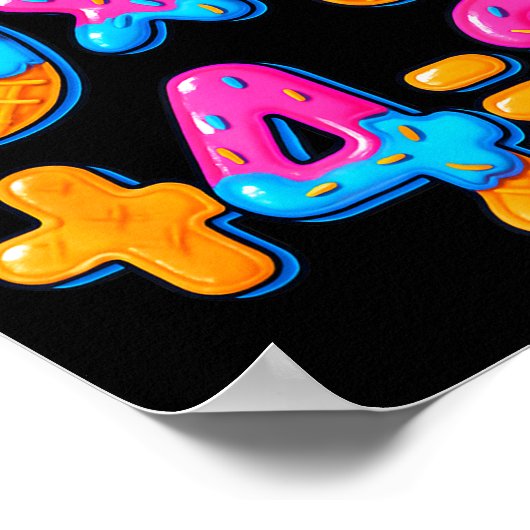 67 Meme Math Teacher Ice Cream Drip 6 7 Brainrot S Poster (Ecke)