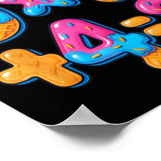 67 Meme Math Teacher Ice Cream Drip 6 7 Brainrot S Poster (Ecke)