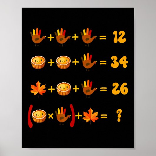 67 Meme Math Thanksgiving Logic Puzzle  Poster (Vorne)