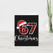 67 Meme Merry Christmas 67 Buffalo Plaid Xmas Retr Karte (Vorderseite)