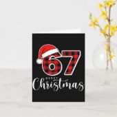 67 Meme Merry Christmas 67 Buffalo Plaid Xmas Retr Karte (Gelbe Blume)