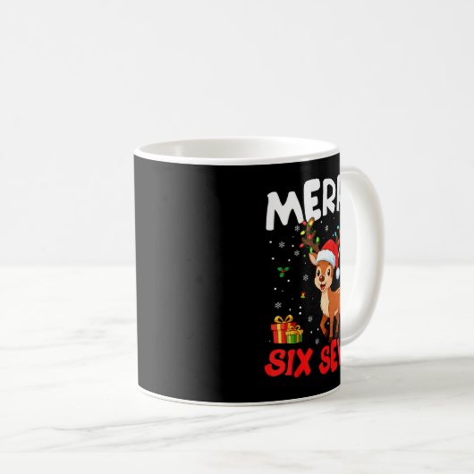 67 Meme Merry Six Seven Reindeer Funny Christmas W Kaffeetasse (VorderseiteRechts)