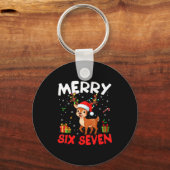 67 Meme Merry Six Seven Reindeer Funny Christmas W Schlüsselanhänger (Vorderseite)