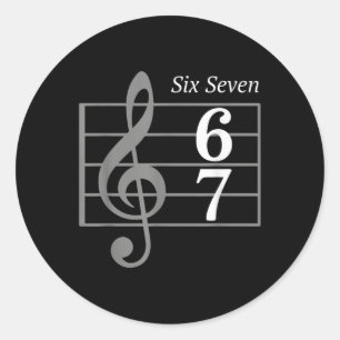 67 Meme Musik Slang Musiker Six Seven Lustige Musi Runder Aufkleber