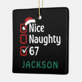 67 Meme Nice Naughty Santa Hat Funny Name Keramikornament (Links)