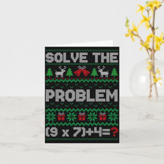 67 Meme Pemdas Math Joke Teacher Ugly Christmas Sw Karte (Gelbe Blume)