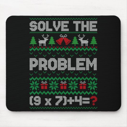 67 Meme Pemdas Math Joke Teacher Ugly Christmas Sw Mousepad (Vorne)