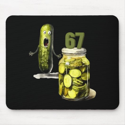 67 Meme Pickle Überraschung Eine Flasche geschnitt Mousepad (Vorne)