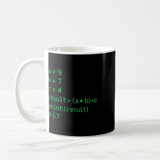 67 Meme Python-Code-Ergebnis Geek-Humor Sechs Sieb Kaffeetasse (Links)