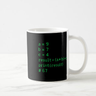 67 Meme Python-Code-Ergebnis Geek-Humor Sechs Sieb Kaffeetasse