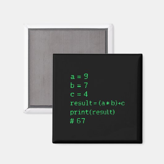 67 Meme Python-Code Ergebnis Geek Humor Six Seven Magnet (Vorderseite/Rückseite)
