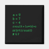 67 Meme Python-Code Ergebnis Geek Humor Six Seven Magnet (Vorne)
