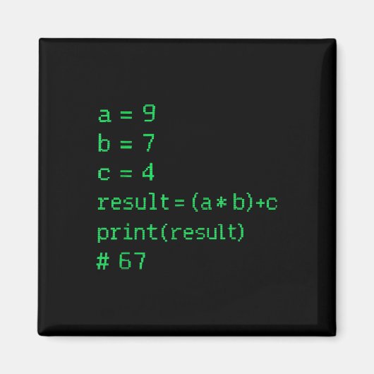 67 Meme Python-Code Ergebnis Geek Humor Six Seven Magnet (Vorne)