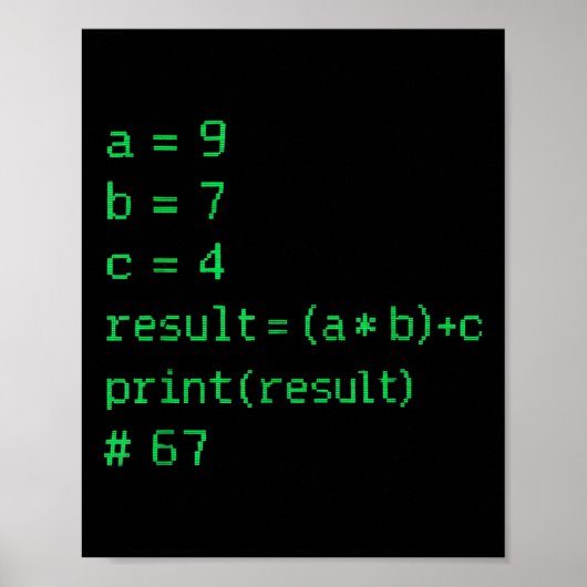 67 Meme Python Code Ergebnis Geek Humor Six Seven  Poster (Vorne)