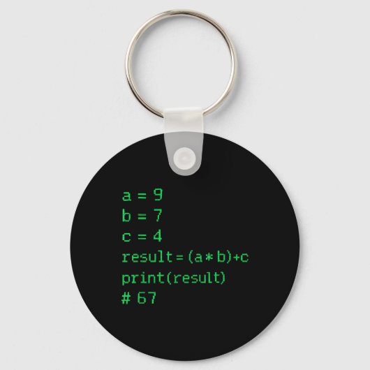 67 Meme Python Code Ergebnis Geek Humor Six Seven Schlüsselanhänger (Vorderseite)