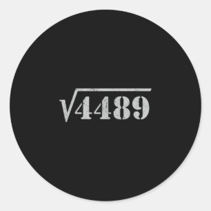 67 Meme Quadratwurzel 4489 Slang Mathe 6 7 Retro M Runder Aufkleber