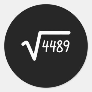 67 Meme Quadratwurzel von 4489 Six Seven Runder Aufkleber