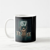 67 Meme Raccoon Howling At The Moon 6 7 Funny Weir Kaffeetasse (Links)