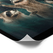 67 Meme Raccoon Howling At The Moon 6 7 Funny Weir Poster (Ecke)