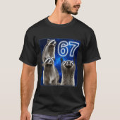 67 Meme Raccoon Howling At The Moon Parody Six Sev T-Shirt (Vorderseite)