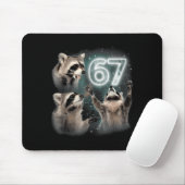 67 Meme Racoon Howling At The Moon Six Seven Trash Mousepad (Mit Mouse)