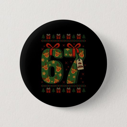 67 Meme Reindeer Christmas Ugly Sweater Xmas Celeb Button (Vorderseite)