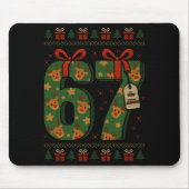 67 Meme Reindeer Christmas Ugly Sweater Xmas Celeb Mousepad (Vorne)