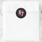 67 Meme Runder Aufkleber (Tasche)