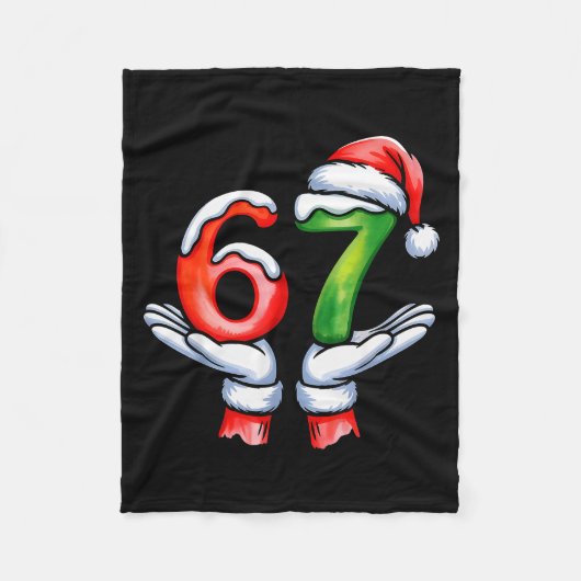 67 Meme Santa Claus Hand Funny Six Seven Christmas Fleecedecke (Vorderseite)
