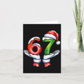 67 Meme Santa Claus Hand Funny Six Seven Christmas Karte (Vorderseite)