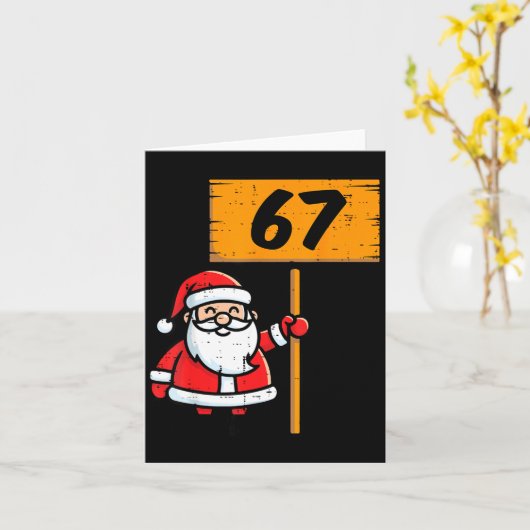 67 Meme Santa Funny Christmas 6 7 Xmas Boys Teen K Karte (Gelbe Blume)