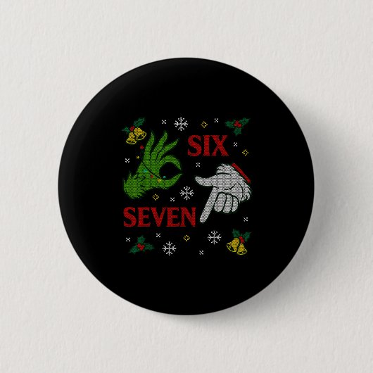 67 Meme Santa Hands Christmas Ugly Sweater Xmas Ce Button (Vorderseite)