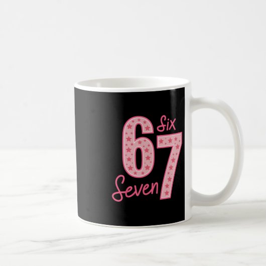 67 Meme Sechs Sieben 1 Kaffeetasse (Rechts)