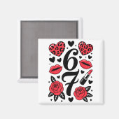 67 Meme Sechs Sieben 67 Meme Sechs Sieben 6 7 Vale Magnet (Vorderseite/Rückseite)