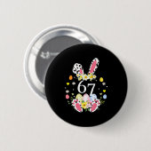 67 Meme Sechs Sieben 6 7 Bunny Leopard Kinder Lust Button (Vorne & Hinten)